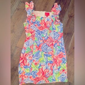 Lilly Pulitzer Steffi Shift dress with ruffles in Havana Cocktail size 14 NWOT